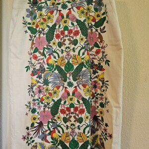 Boden "Floral Bird" pencil skirt.